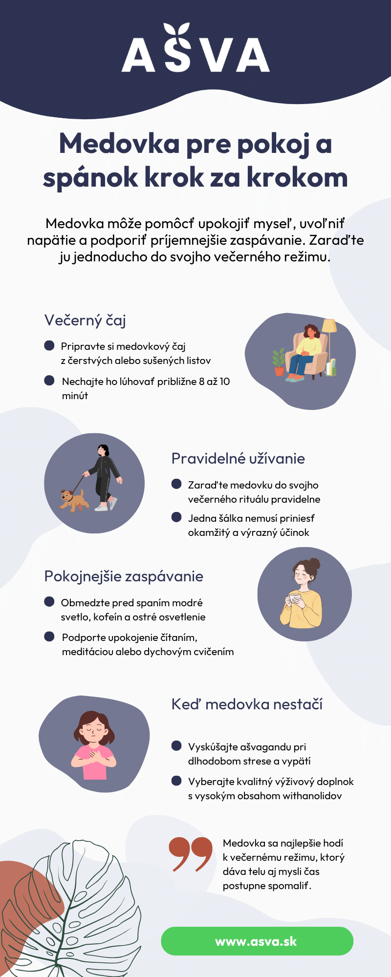 Infografika: Ako medovka podporuje pokoj a spánok